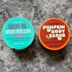 Trader Joe’s Cacay Oil Body Butter and Pumpkin Body Scrub Set